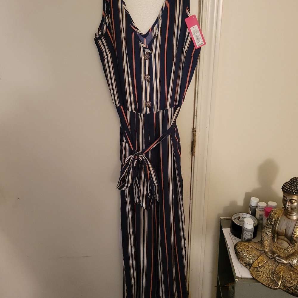 Striped Wide Leg Jumpsuit